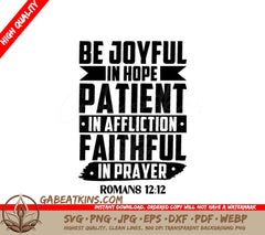 Be Joyful In Hope SVG - Bible Verse T-Shirt Design SVG