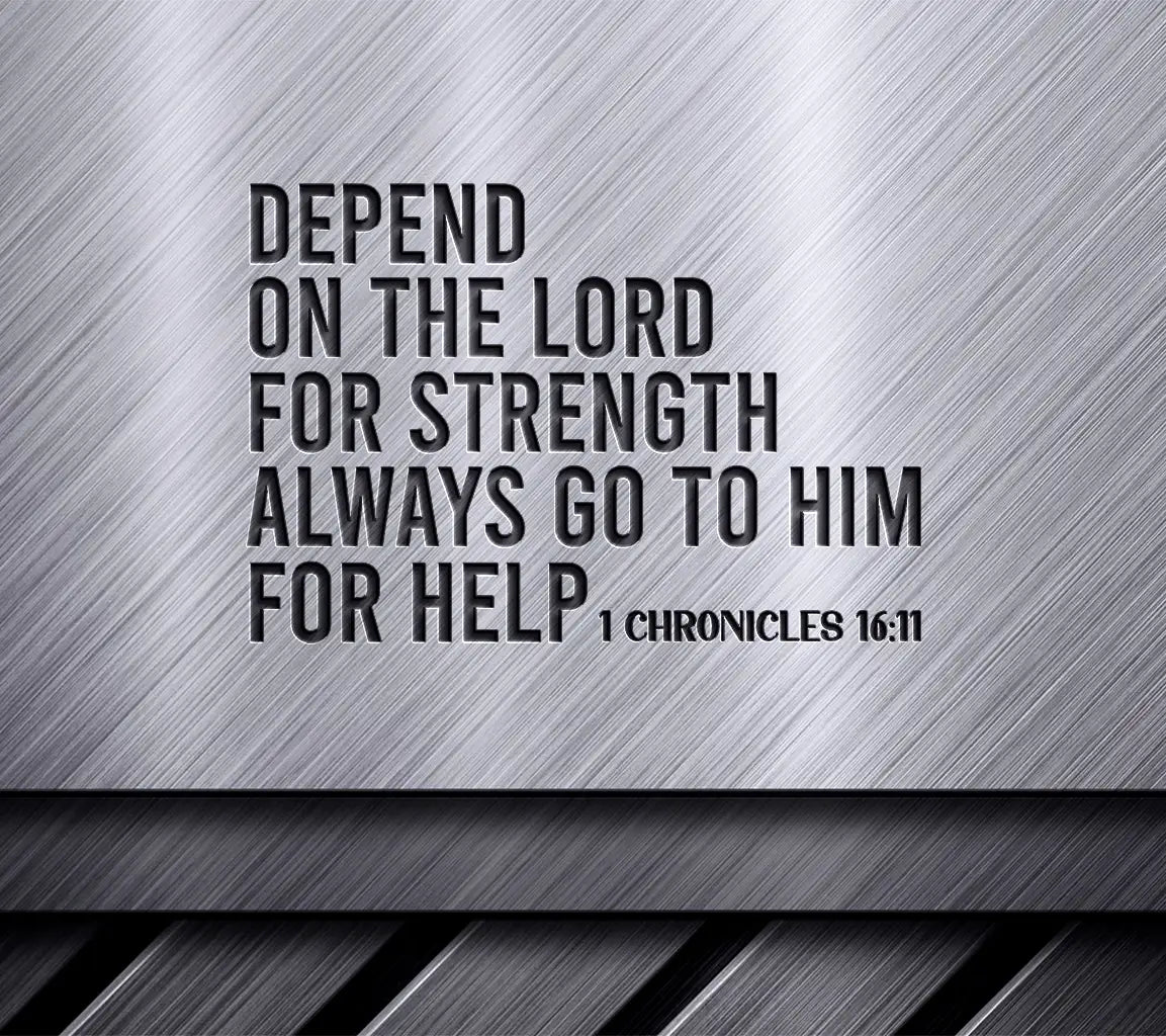 Depend On The Lord For Strength SVG - Bible Verse T-Shirt Design SVG