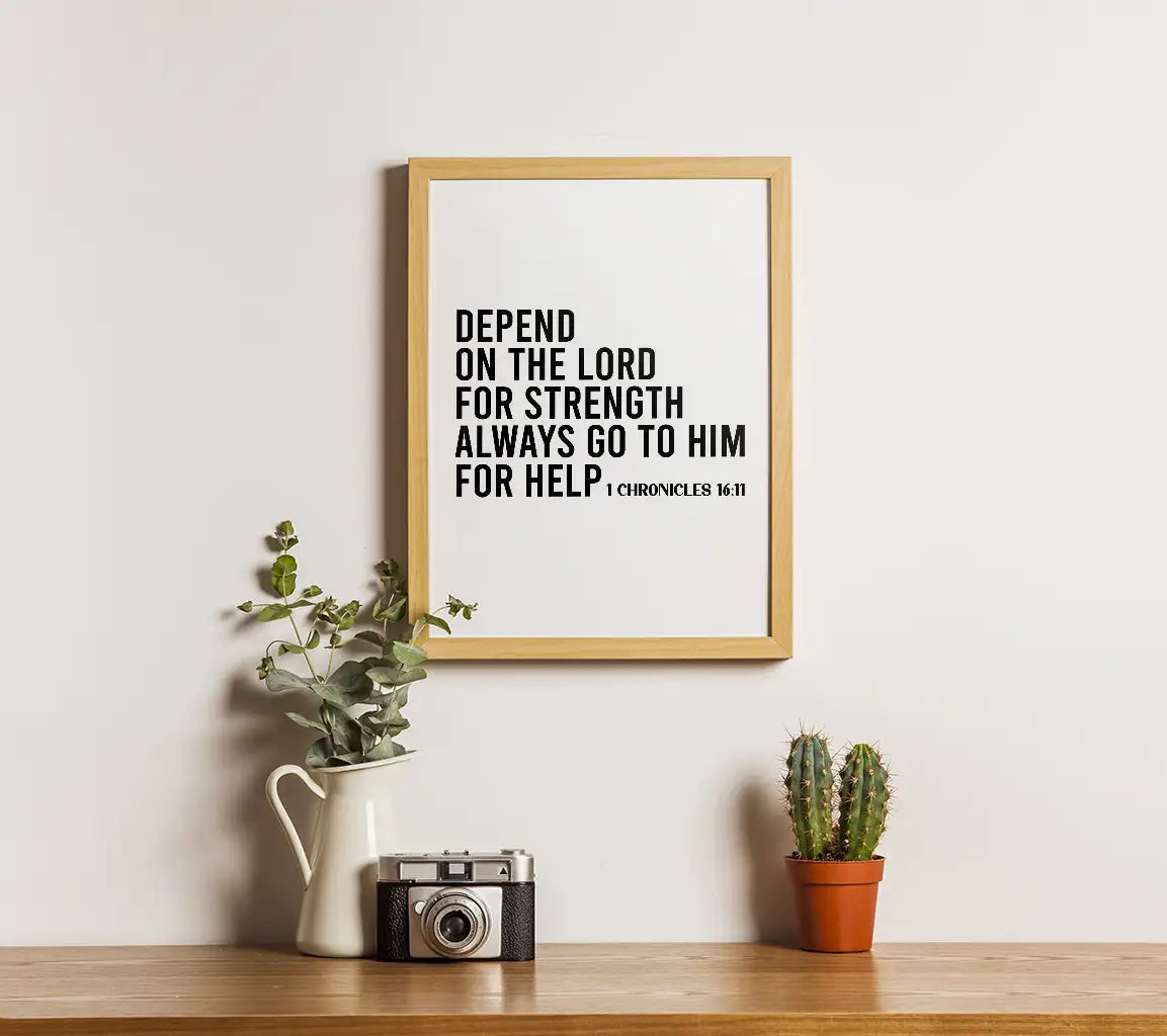 Depend On The Lord For Strength SVG - Bible Verse T-Shirt Design SVG