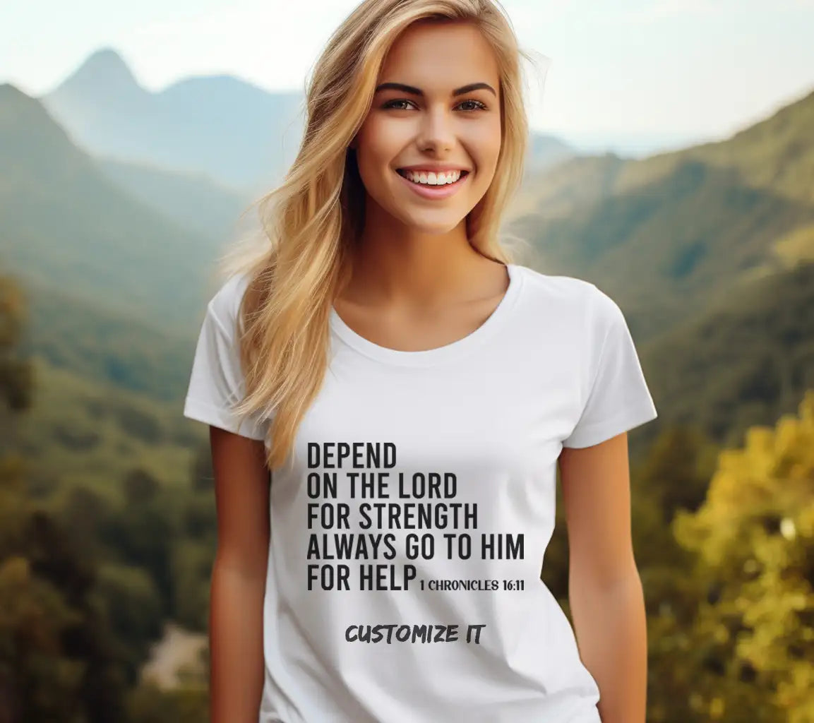 Depend On The Lord For Strength SVG - Bible Verse T-Shirt Design SVG