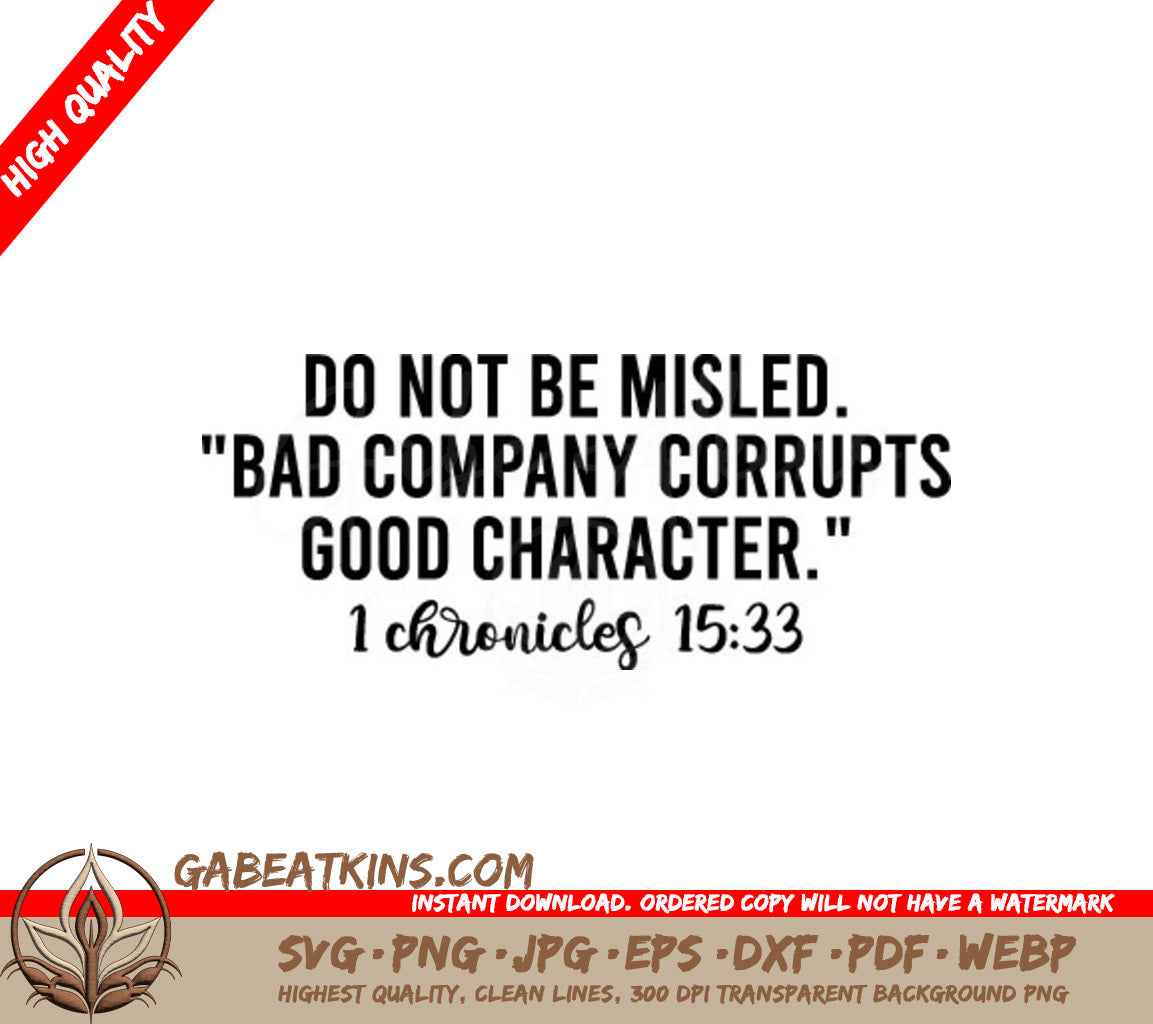 Do Not Be Misled SVG - Bible Verse T-Shirt Design SVG