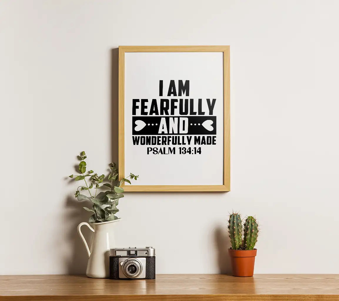 I Am Fearfully And Wonderfully Made  SVG Design - Bible Verse T-Shirt SVG