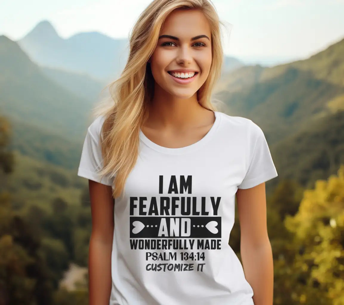 I Am Fearfully And Wonderfully Made  SVG Design - Bible Verse T-Shirt SVG