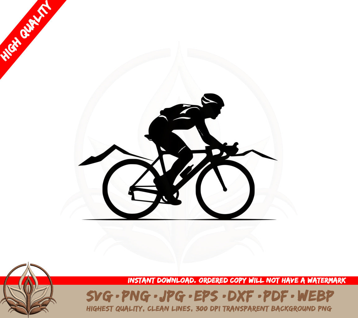 Bicycle Rider SVG PNG JPG AI PDF DXF EPS  WebP Digital Download 