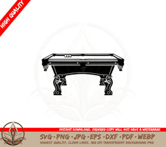 Billiards Pool Table SVG Cut File  Instant Digital Download 