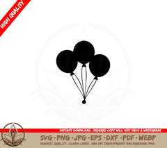 Birthday Balloons SVG Cut File Design 