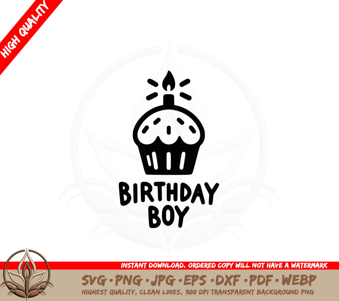 Birthday Boy Cupcake SVG 