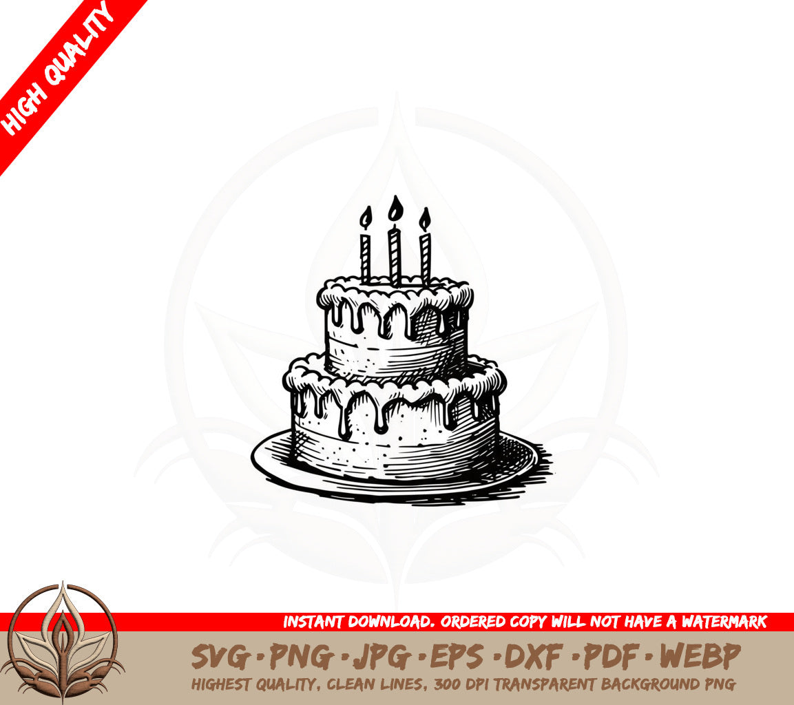 Birthday Cake Celebration SVG - Digital Download 