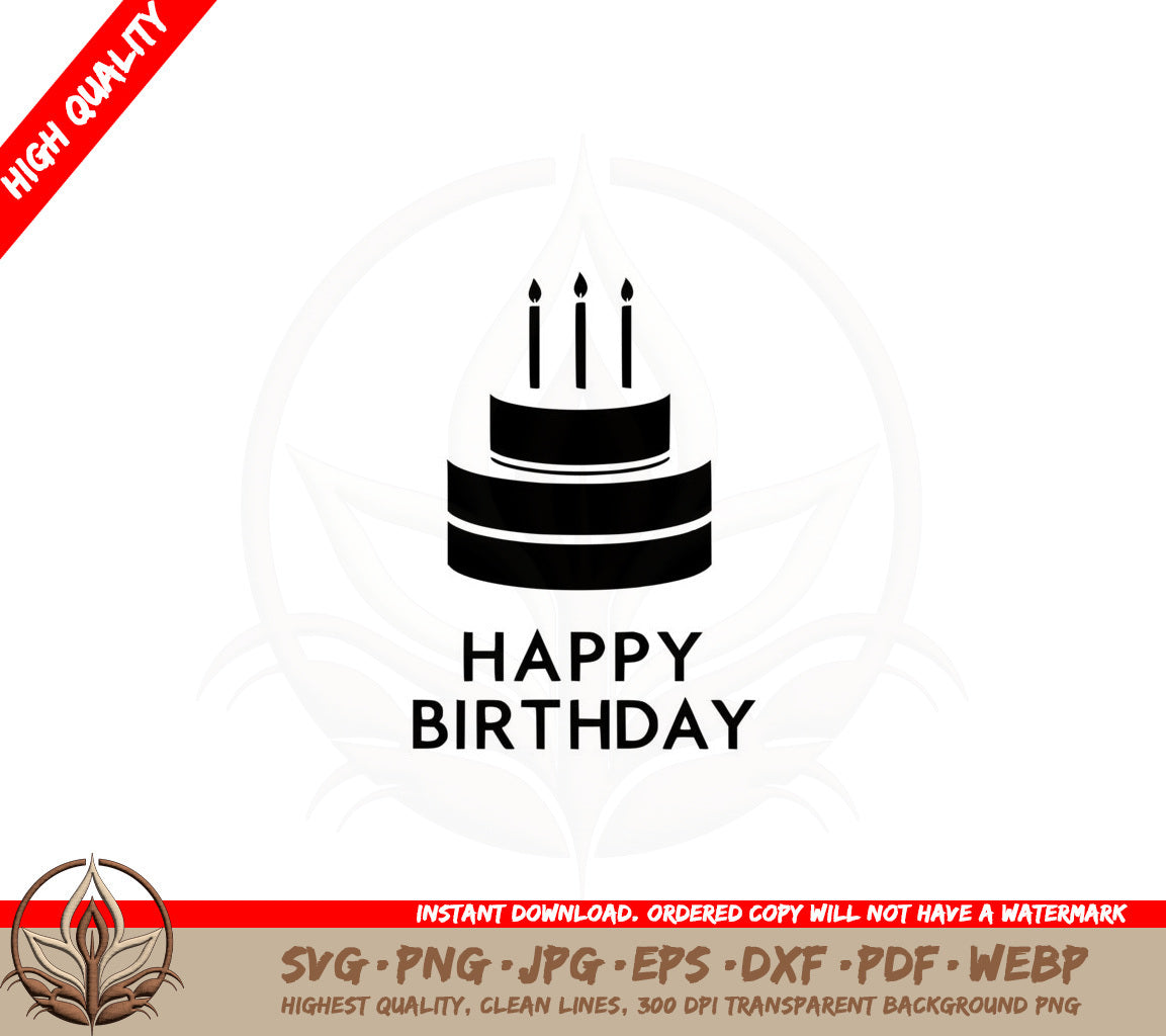 Birthday Cake Delight SVG Cut File Digital Download 