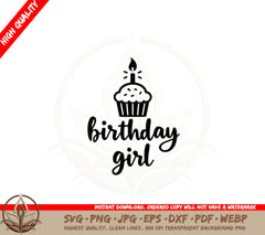 Birthday Girl Cupcake SVG 