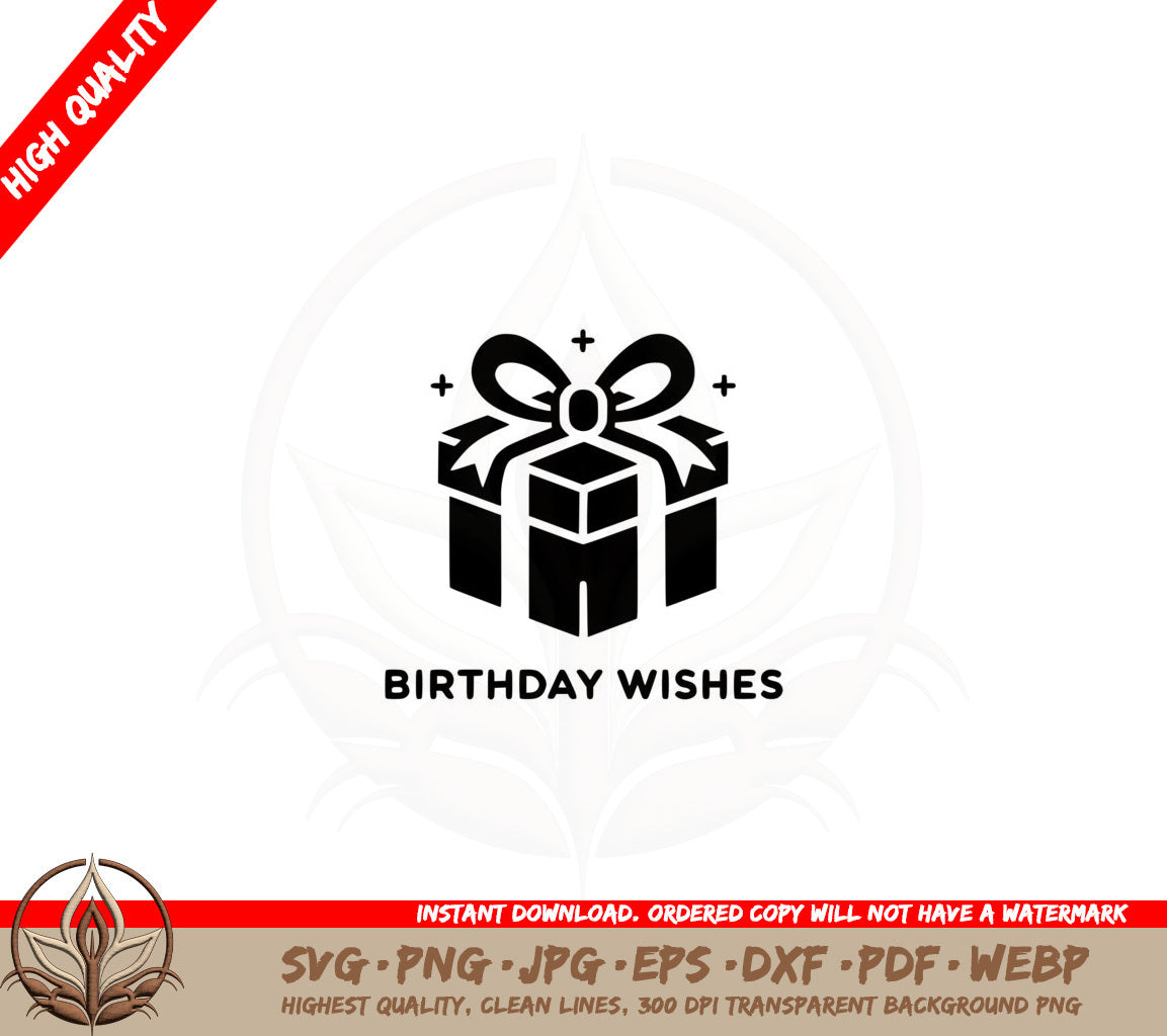 Birthday Wishes Gift SVG Cut File Download 