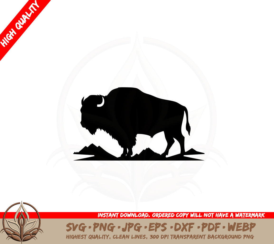 Bison on the Ridge SVG Cut File  Digital Download 