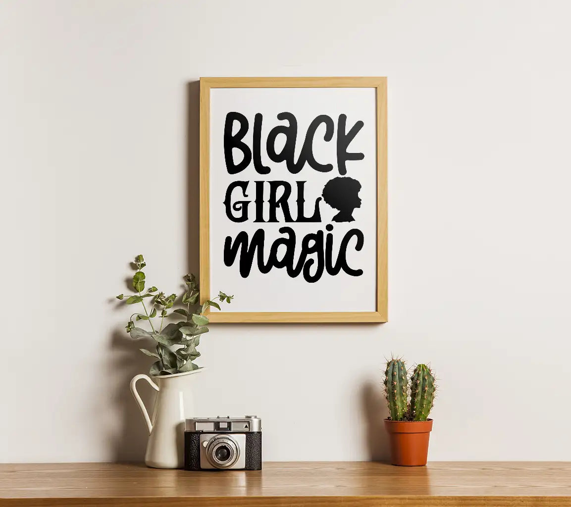 Black Girl Magic Silhouette SVG - Black History Month Design SVG