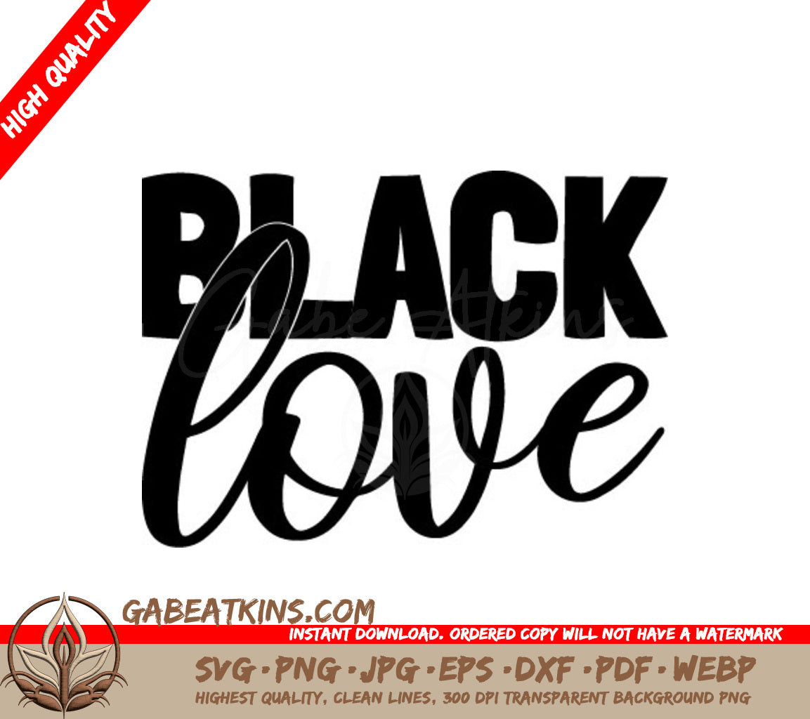 Black Love SVG Logo - Black History Month Design SVG