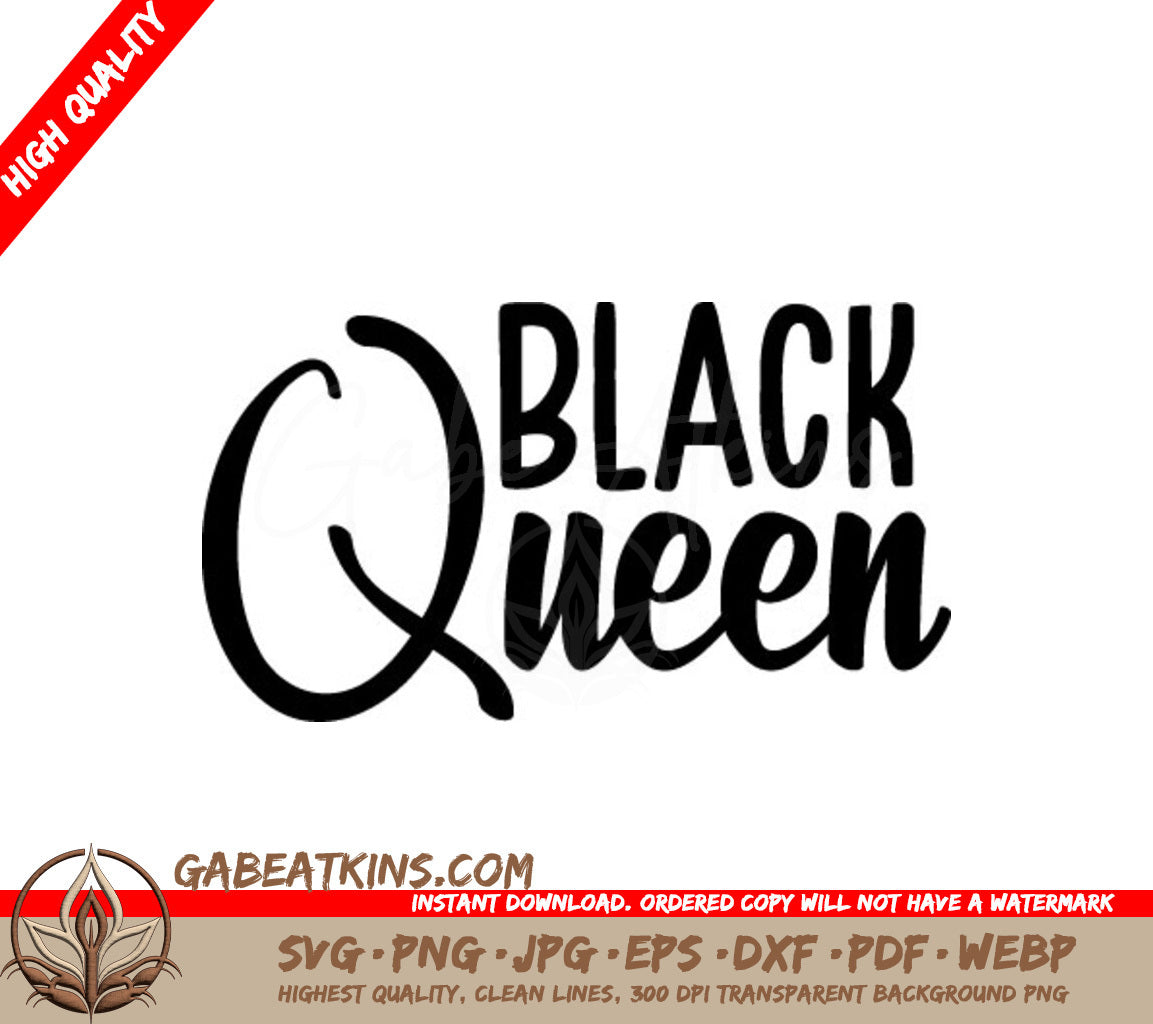 Black Queen SVG - Black History Month Design SVG