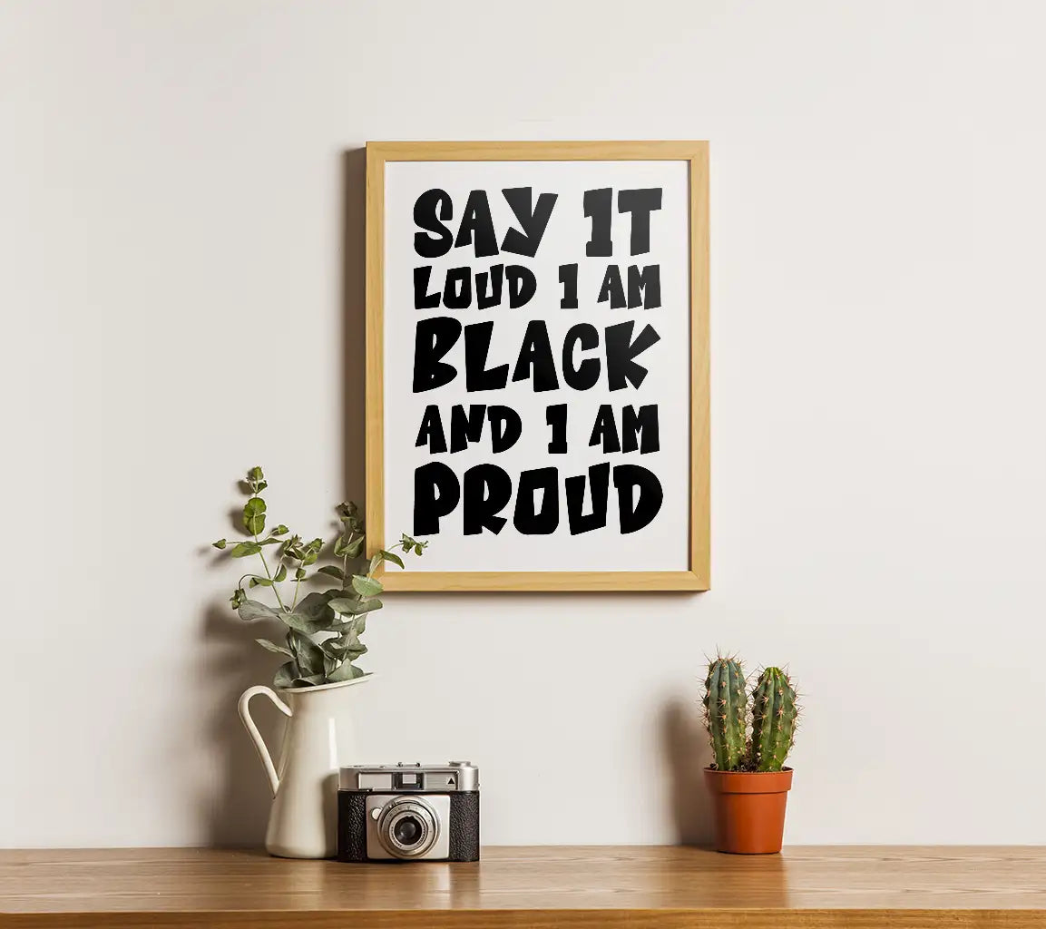 Say It Loud, Im Black and Im Proud SVG - Black History Month Sign SVG