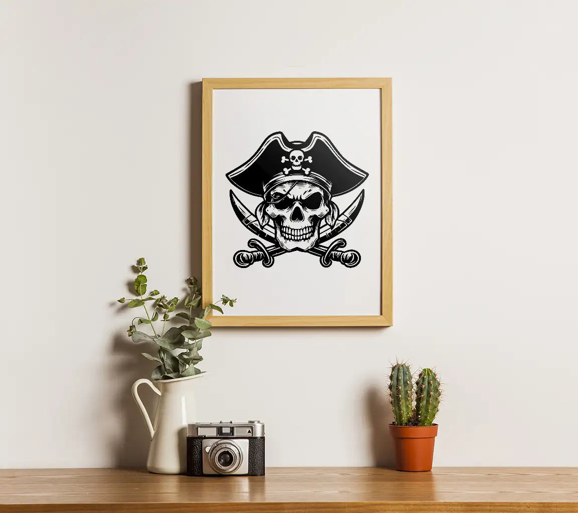  Pirate Skull with Crossed Swords SVG SVG