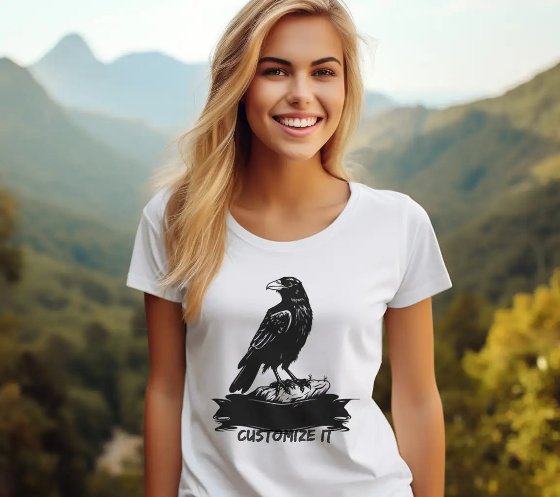 Black Crow on Rock SVG -   Drawing SVG