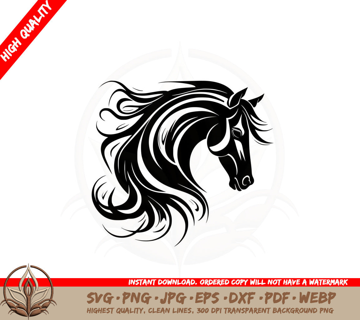 Black-headed Steed SVG PNG JPG AI PDF DXF EPS and WebP Digital Download 