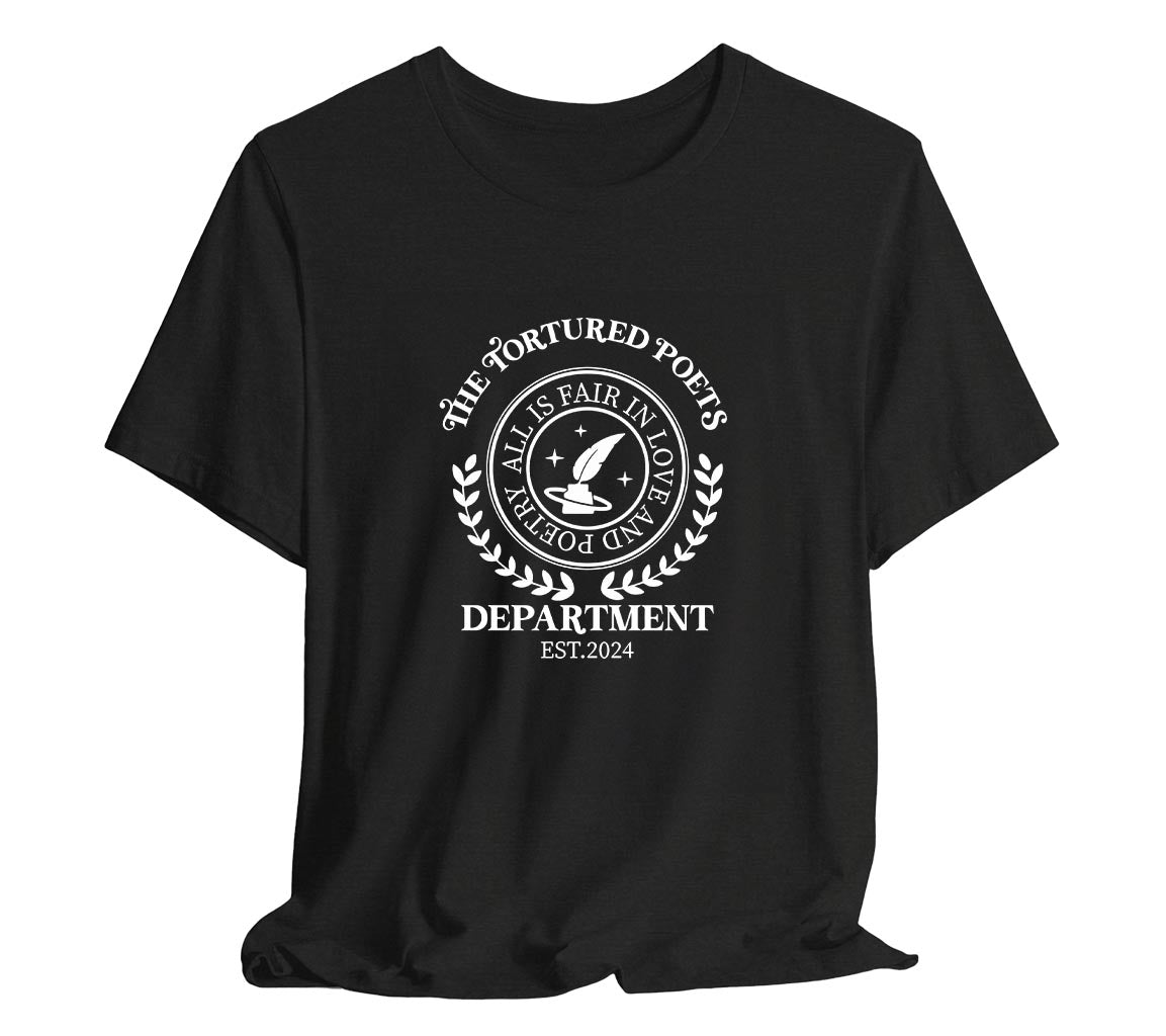 The Tortured Poets Department T-Shirt | All Is Fair In Love and Poetry | Poetry - Taylor Swift Inspired Adult Unisex Bella + Canvas