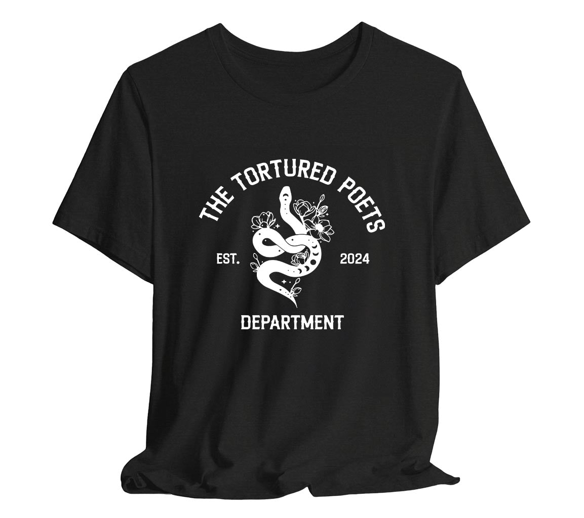 TTPD Reputation Snake Design T-Shirt, The Tortured Poets Department Ad | Tortured Poets Department Adult Unisex Bella + Canvas