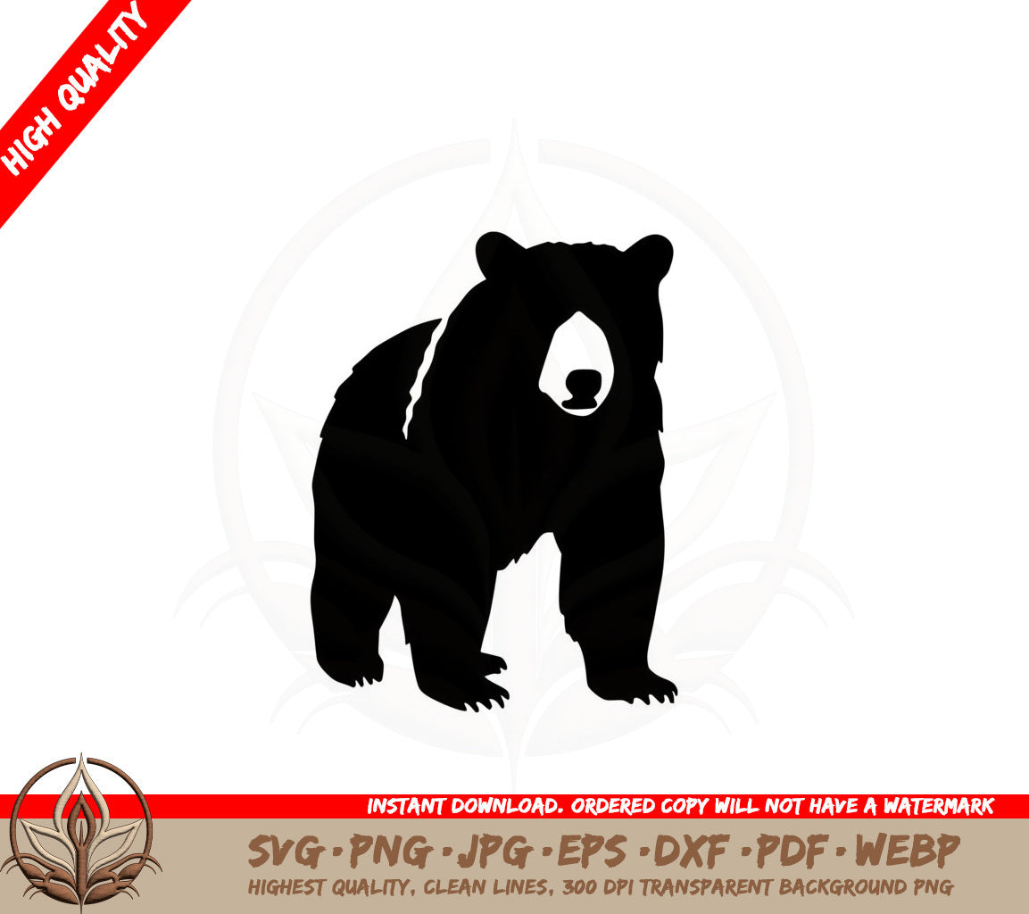 Black Bear SVG Cut File for Cricut and Silhouette - Digital Download 