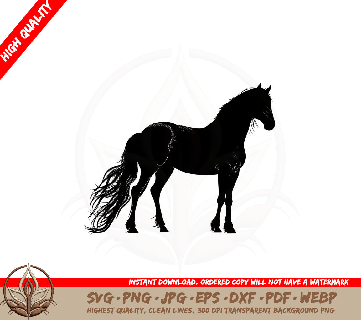 Black Stallion SVG PNG JPG AI PDF DXF EPS and WebP - Digital Download 