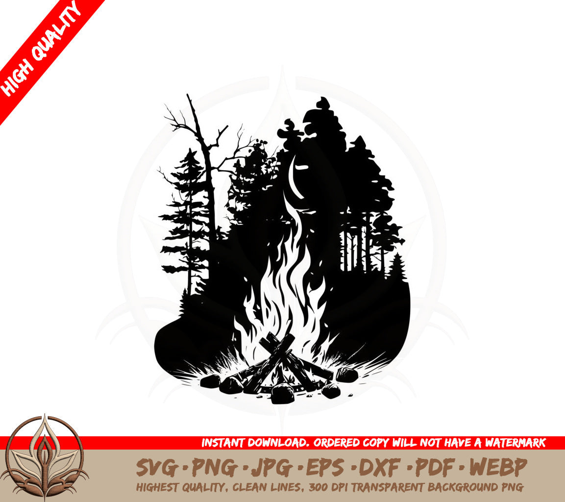 Blazing Campfire SVG Digital Download 