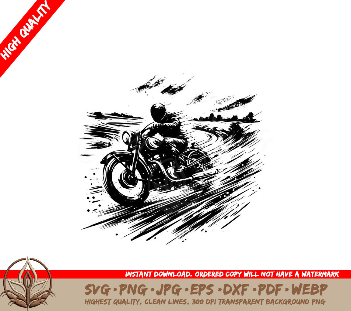 Blazing Highway Biker SVG  
