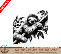 Blissful Sloth Digital Design SVG 
