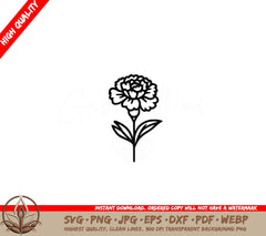 Blooming Carnation Digital Design SVG 
