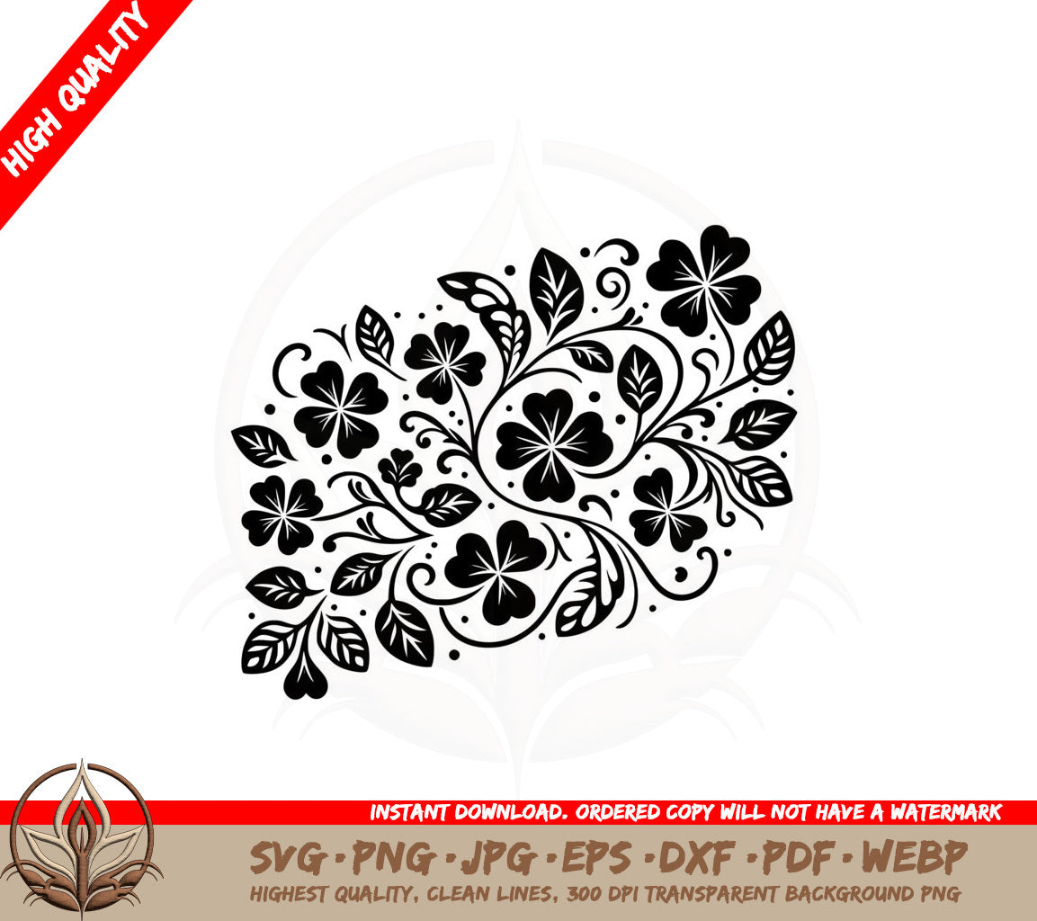 Blooming Clovers Digital Design SVG 