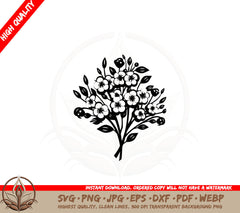 Blooming Hawthorn Flowers SVG Cut File  Blooming Hawthorn Flowers Digital Download  