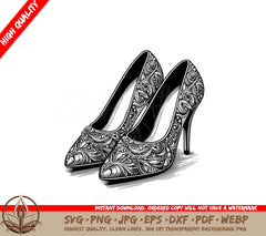 Blooming High Heels SVG Cut File Download