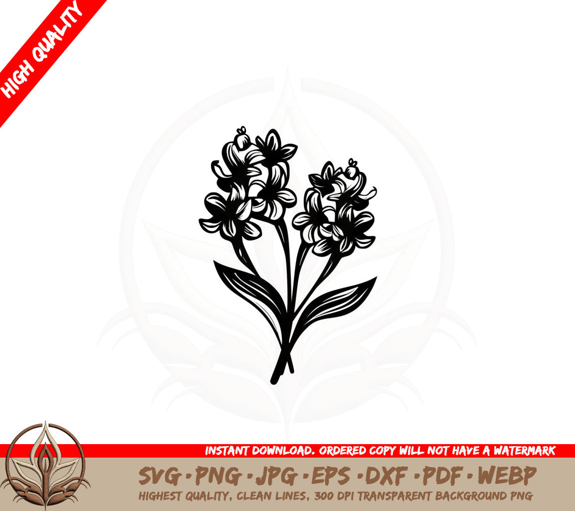 Blooming Hyacinth Cluster SVG 