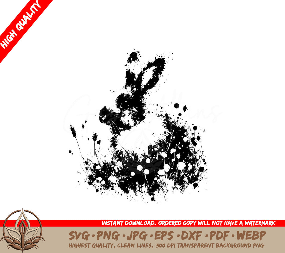 Blossom Bunny Frolic SVG - Digital Product with Multiple File Formats