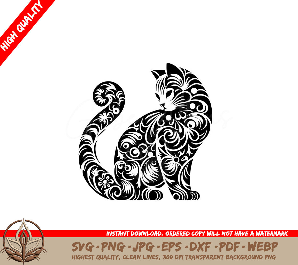 Blossom Cat Bliss SVG Digital Product