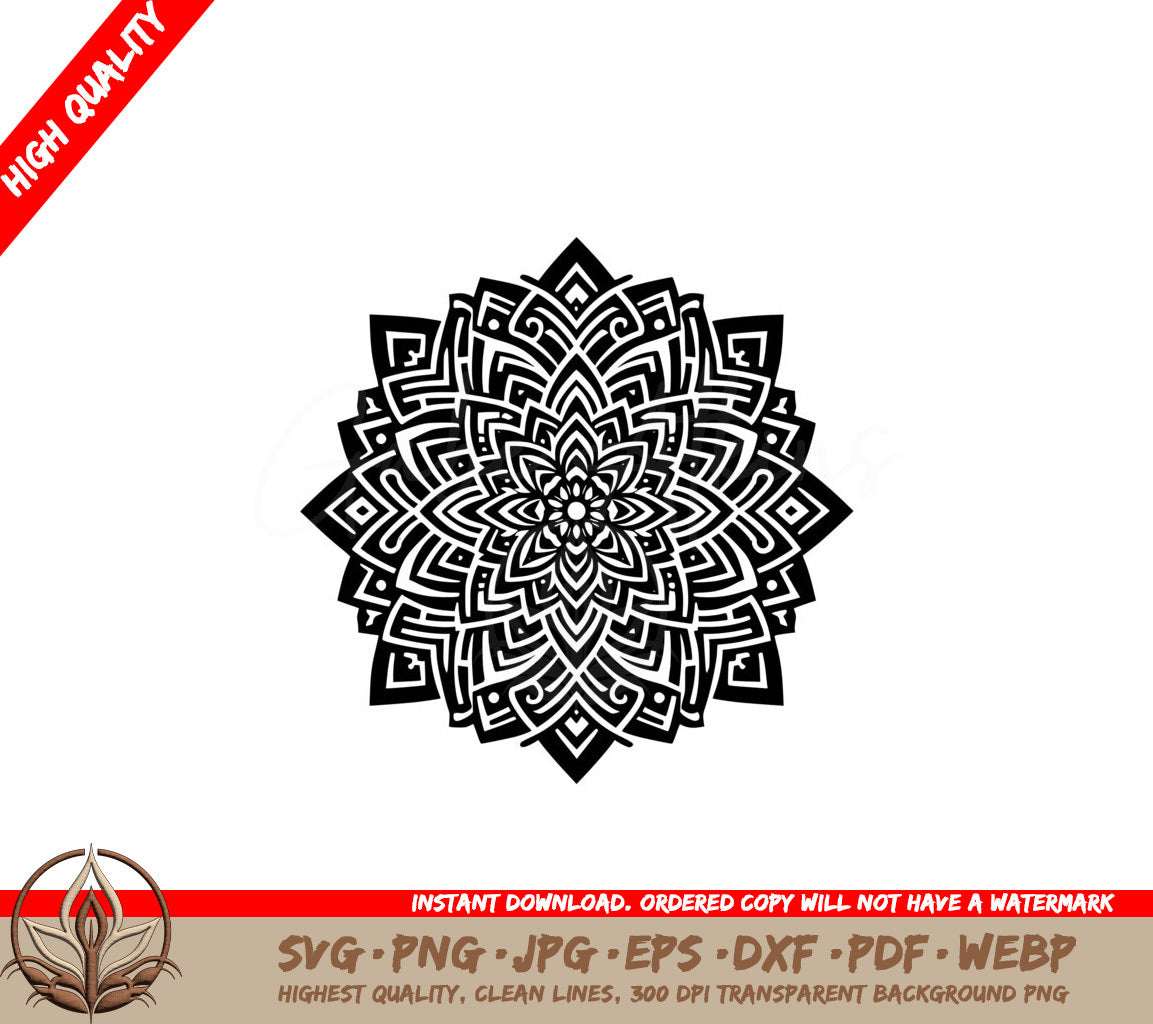 Blossom Lattice Mandala Digital Product - SVG