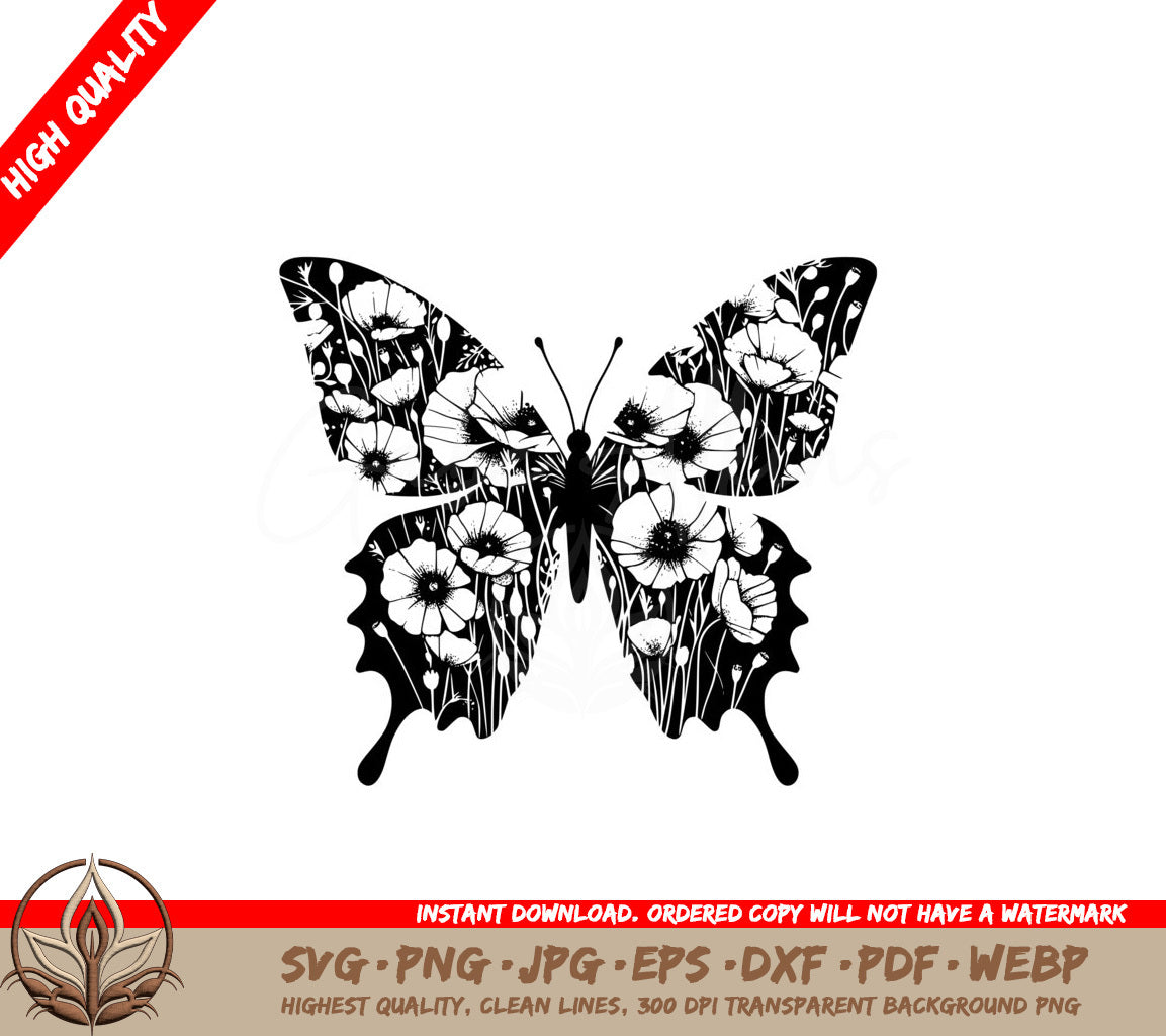 Blossom Winged Monarch Digital Product SVG