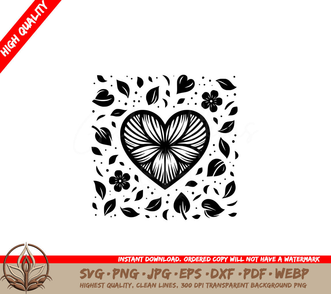 Blossoming Heart Whispers SVG - Digital File for Flexibility