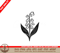 Blossoming Lily of the Valley SVG - Digital Product file in multiple formats