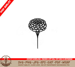 Blossoming Marigold SVG - Digital Product in 8 File Formats