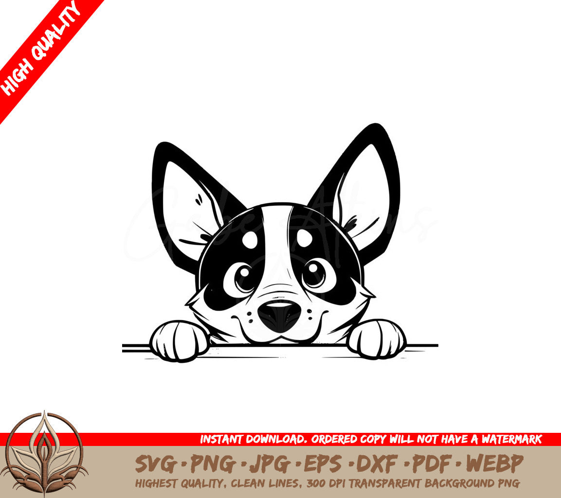 Blue Heeler Puppy Peekaboo SVG - Digital Product in Multiple Formats