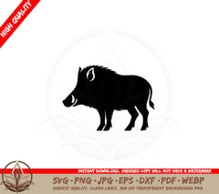 Boar Shadow SVG PNG JPG AI PDF DXF EPS and WebP Digital Download 