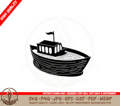 Boat SVG Cut File  Boat Digital Download  Boat Clipart  Boat Vector Images  Boat Cricut  Boat Silhouette  