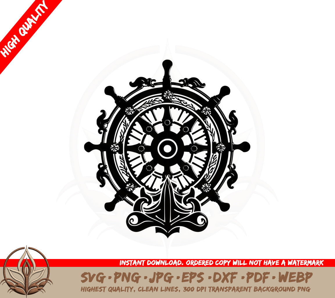 Boat Helm SVG Cut File  Instant Download 