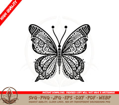 Boho Butterfly SVG -  A Butterfly On A White Background