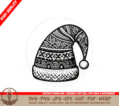 Boho Santa Hat SVG 