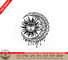 Boho Sun Moon Dream SVG 