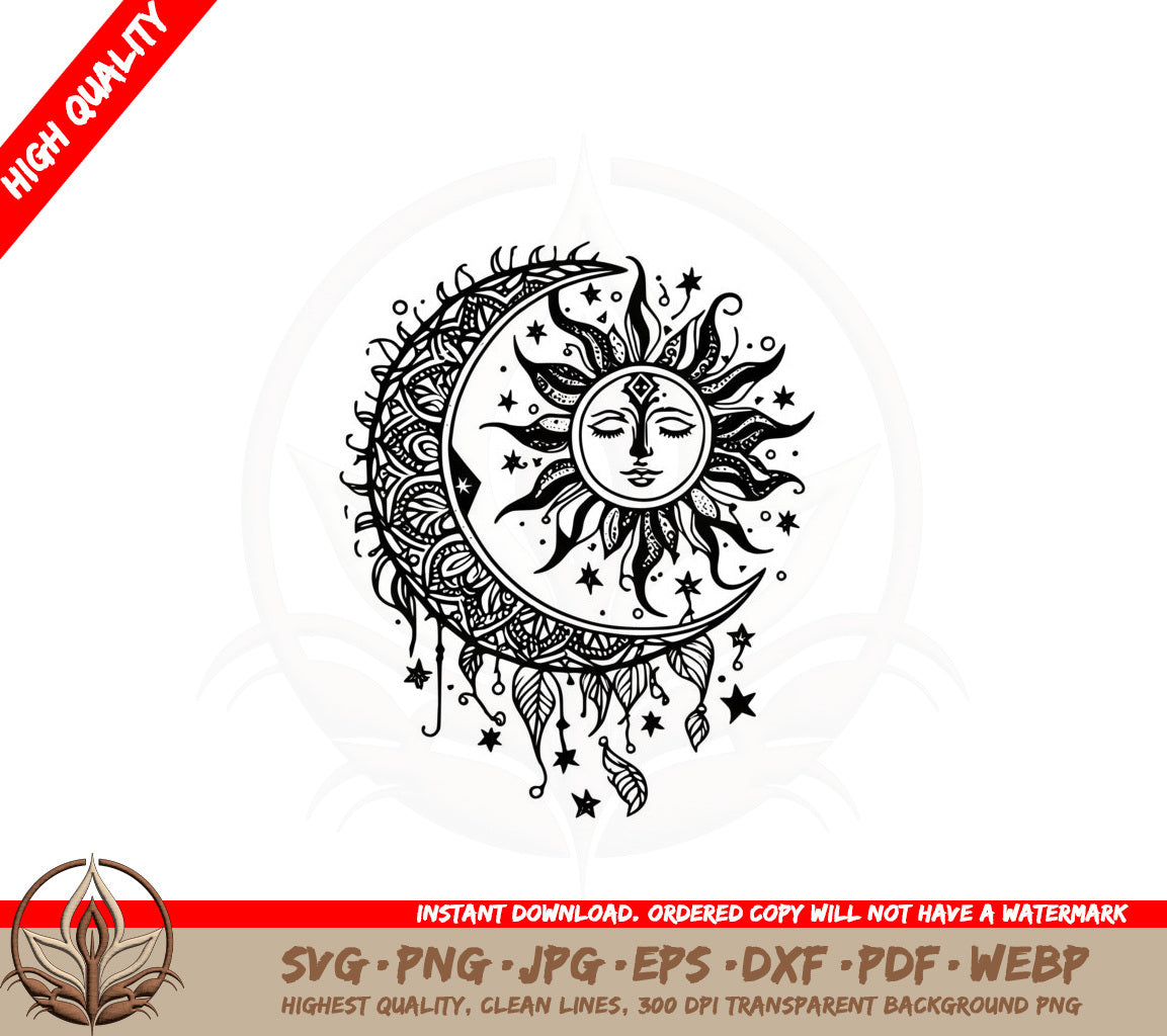 Boho Sun and Moon Dream SVG 